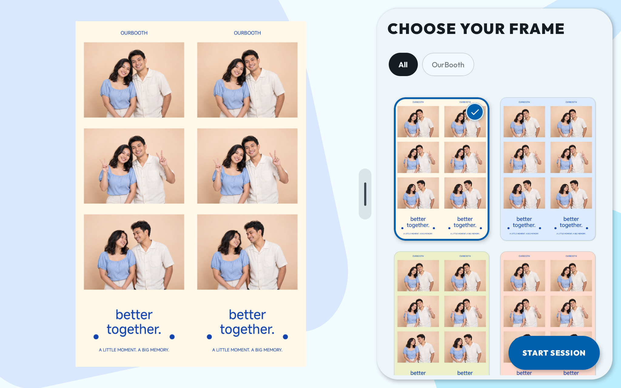 Android guest frame selection