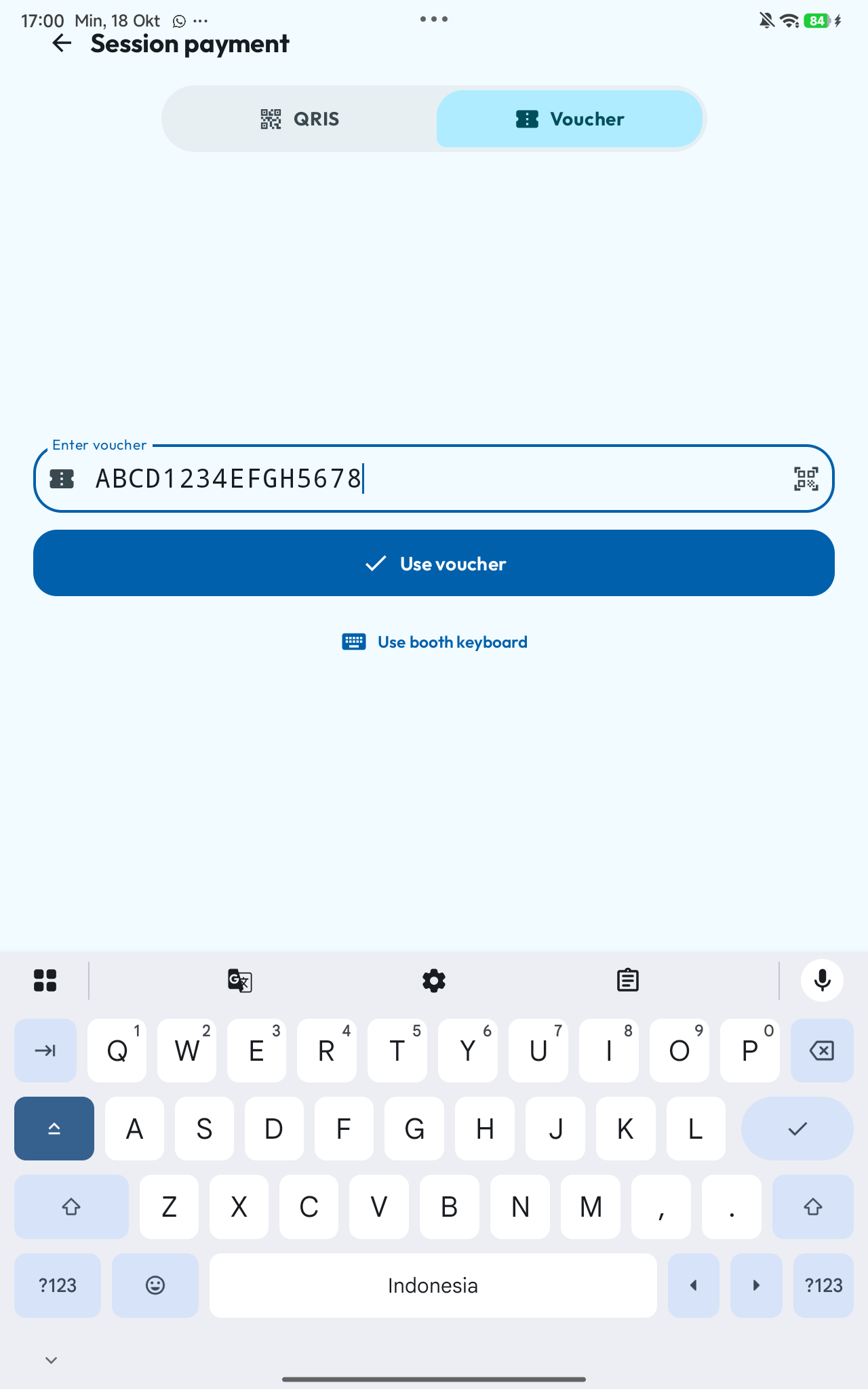 Android voucher payment