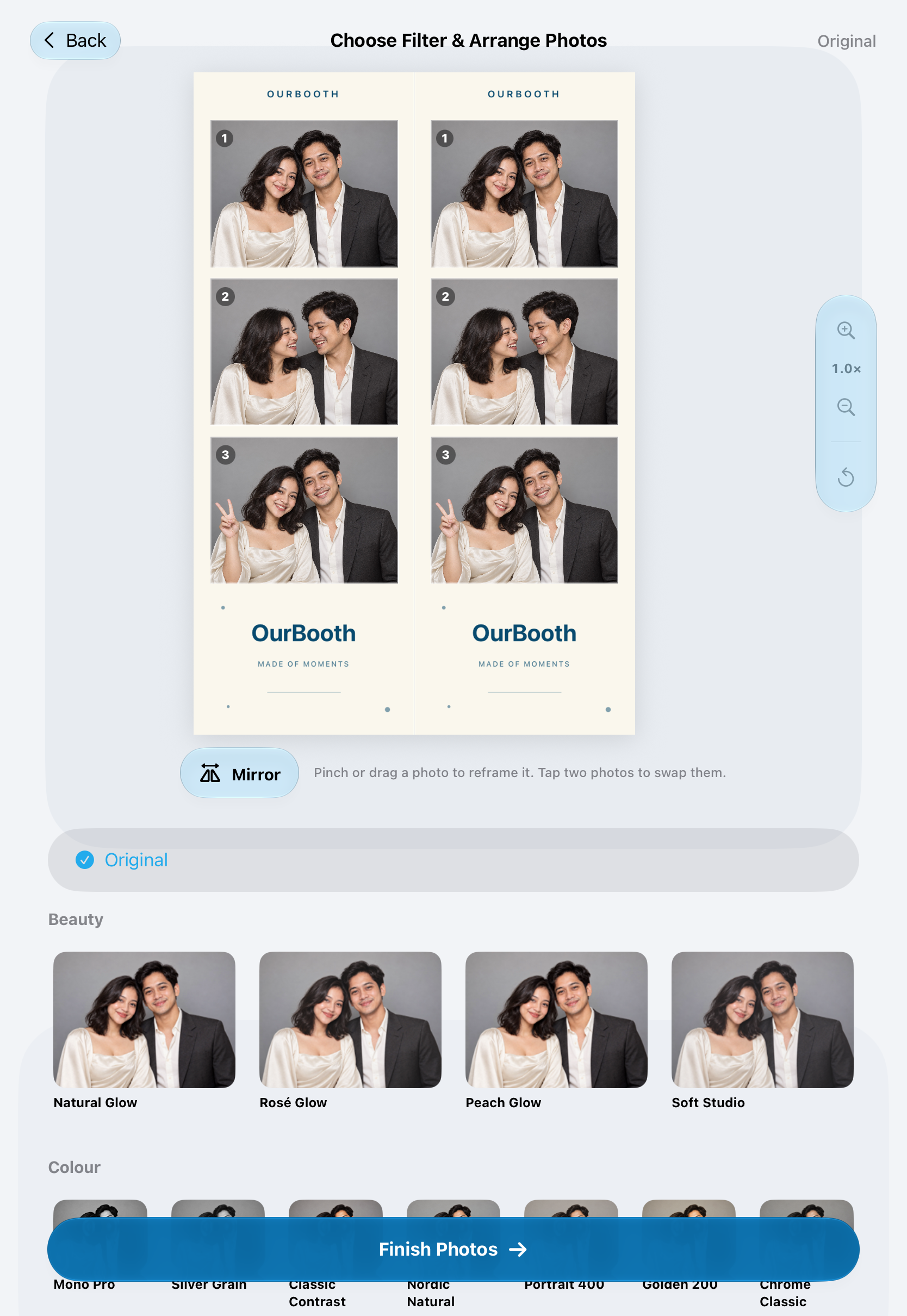 iPad filters and arrangement