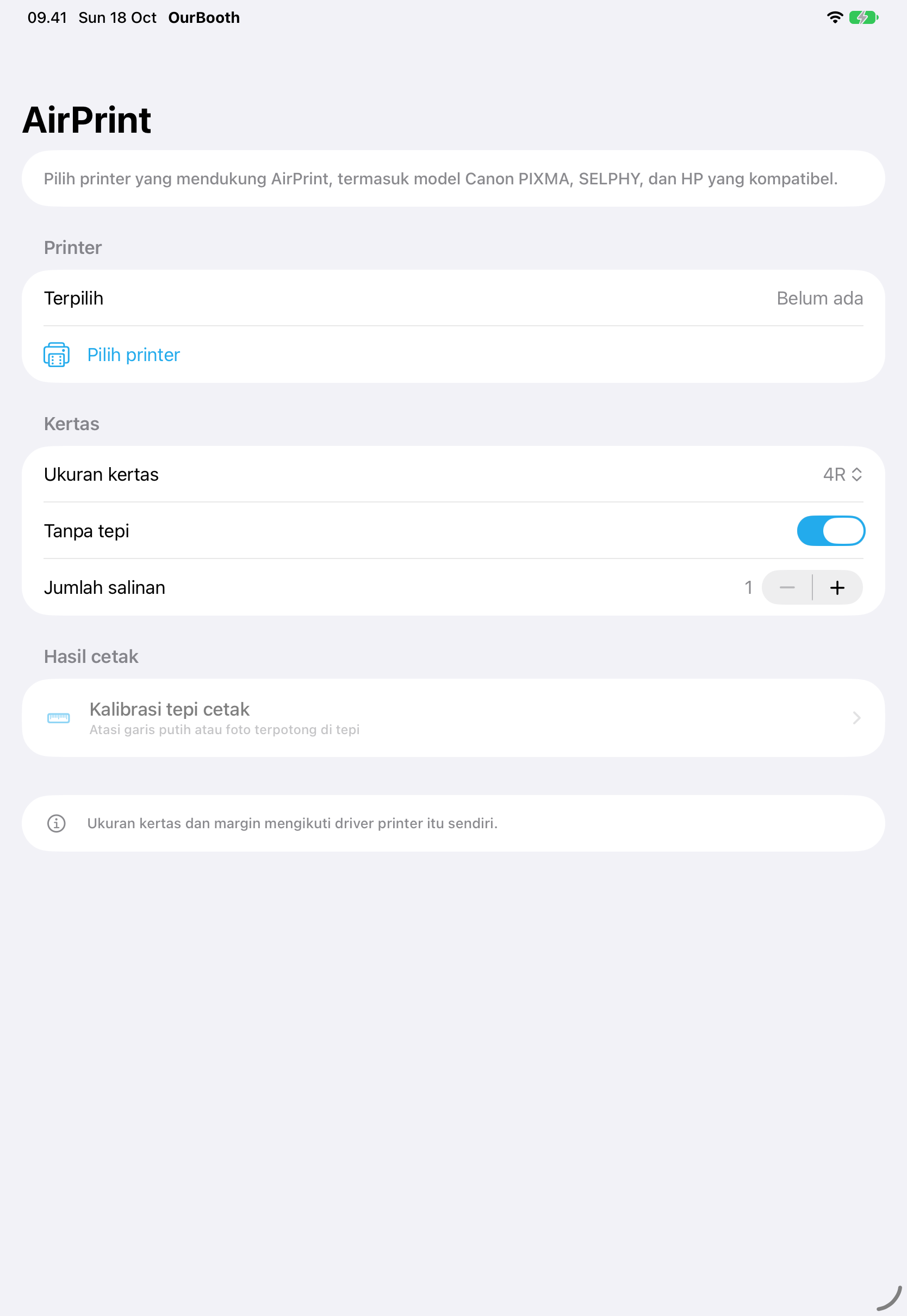 Pengaturan AirPrint