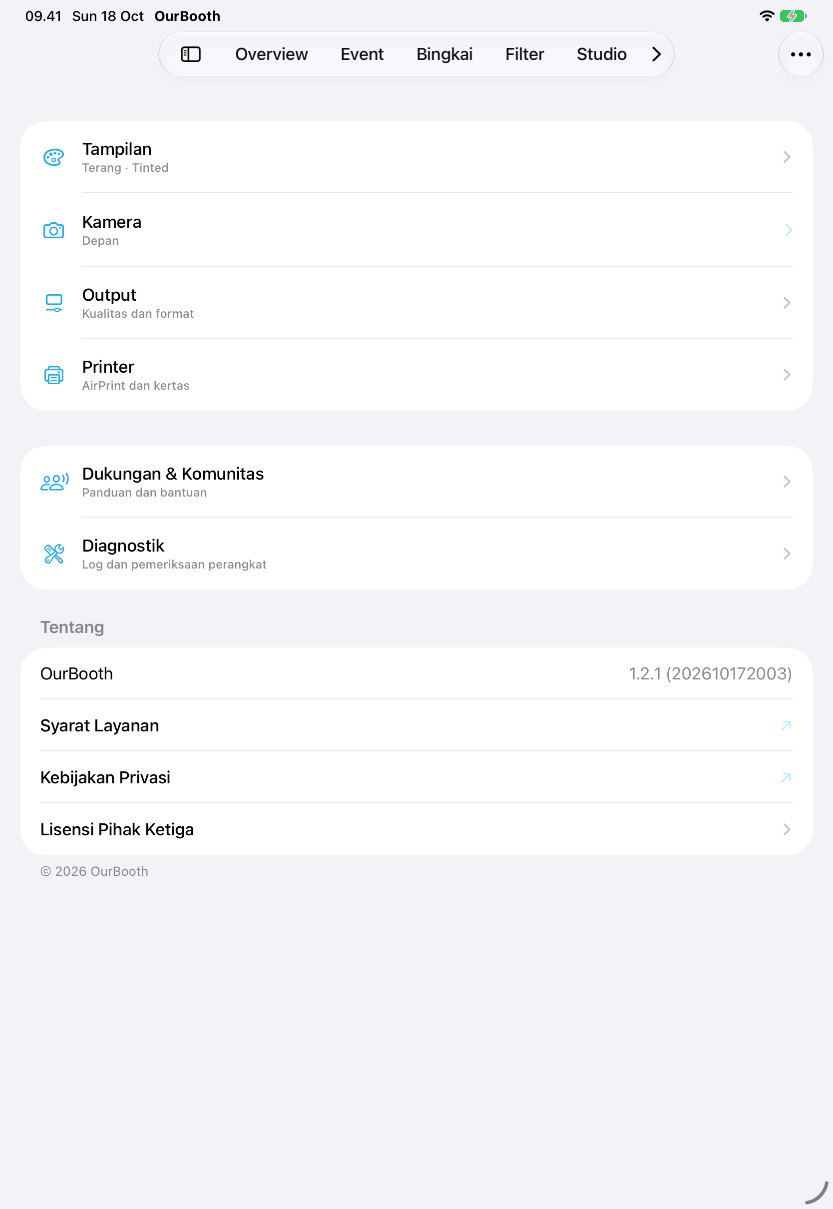 Pengaturan iPad