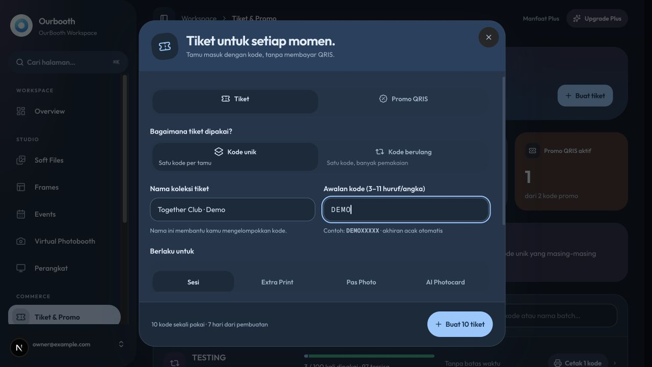 Form pembuatan tiket web